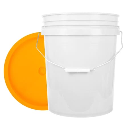 World Enterprises Bucket, 12 in H, White and Yellow 5WHT,345YEL